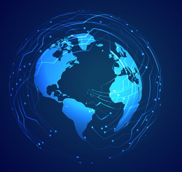 A connected globe representing Kefika's global network